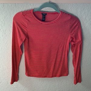 Red striped crop top